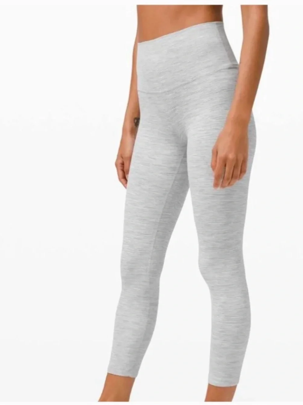 lululemon athletica Cropped Light Gray Heather High-Rise Leggings